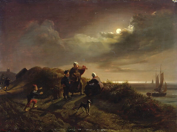 On the Coast near Scheveningen, 1842 (oil on panel)