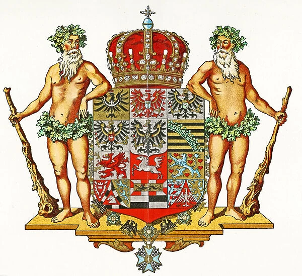 Coat of arms of Prussia, c. 1898 (colour litho)
