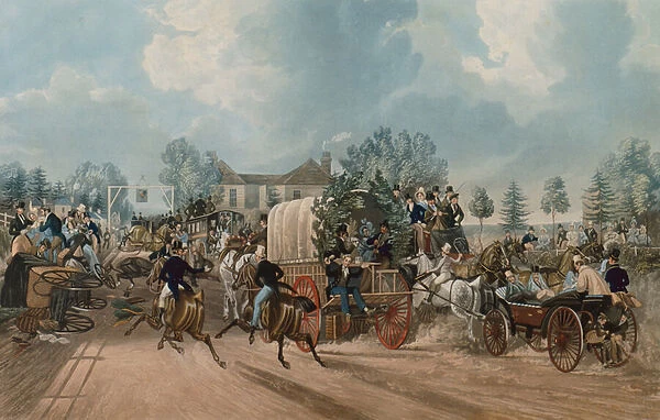 The Cock at Sutton, 1838 (coloured engraving)