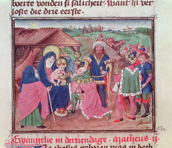 Codex 2772 f. 13 The Adoration of the Magi (vellum)