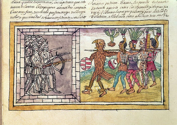 Codex Duran: Pedro de Alvarado (c. 1485-1541) companion-at-arms of Hernando Cortes