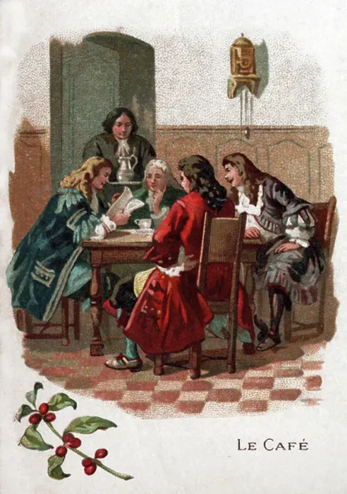Framed Print : Coffee in the XVIIth cent, c.1910 (print) Framed Print : Coffee in the XVIIth cent, c.1910 (print)