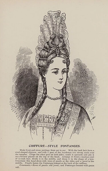 Coiffure, Style Fontanges (engraving)