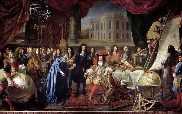 Colbert Presenting the Members of the Royal Academy of Sciences to Louis XIV in 1667 (oil on canvas)