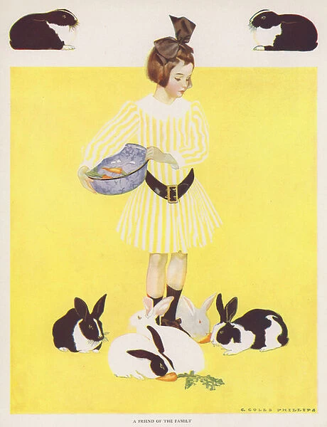 Coles Phillips Girl, a Friend of the Family (colour litho)