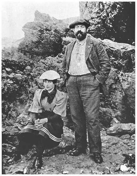 Colette (1873-1954) and Willy (1859-1931) at Belle-Ile, summer 1894 (b  /  w photo)