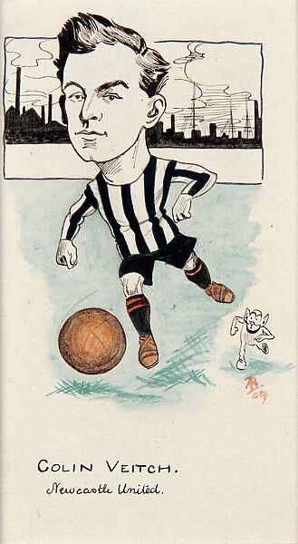 Colin Veitch, Newcastle United, drawing for a set of cigarette cards