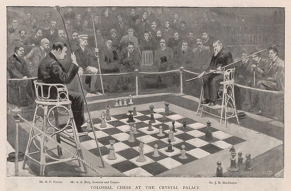 Colossal chess at the Crystal Palace (litho)