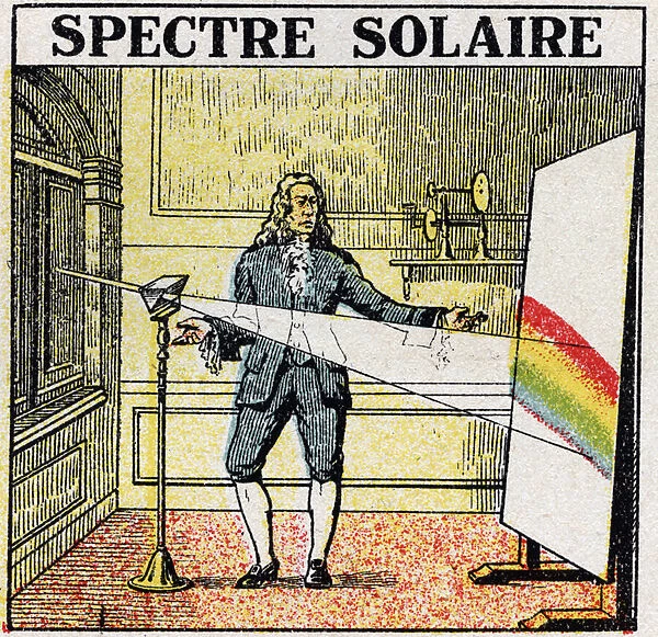 The colours: solar spectrum studied by Isaac Newton (1642-1727)