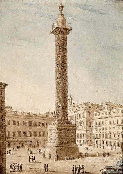 The Column of Marcus Aurelius, Rome (w  /  c on paper)