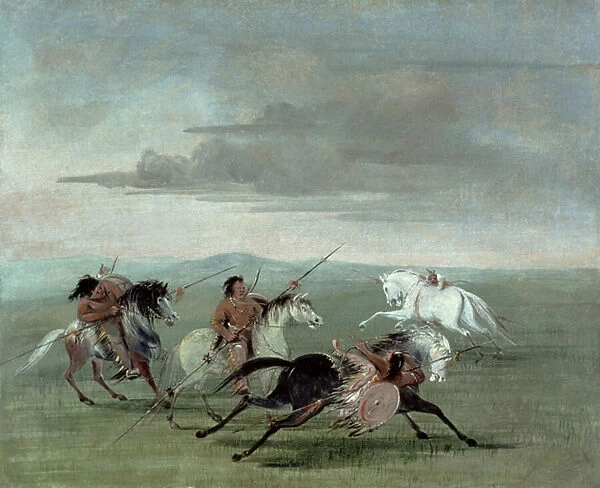 Comanche Feats of Martial Horsemanship, 1834 (oil on canvas)
