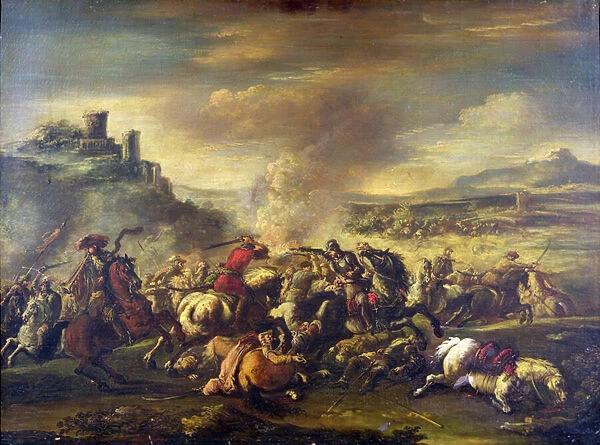 Combat of the Cavalry (oil on canvas)