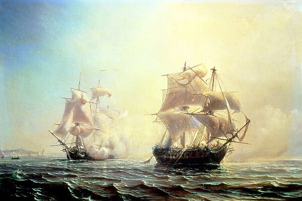 Combat between the frigate L Embuscade and the Boston