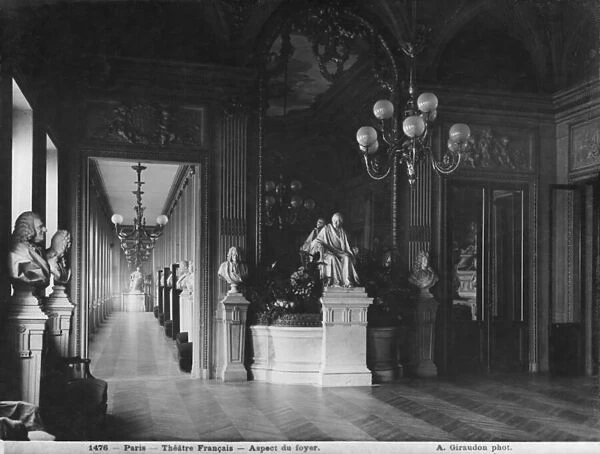 Comedie Francaise, view of the foyer, before 1902 (b  /  w photo) (see also 233293 & 346118)