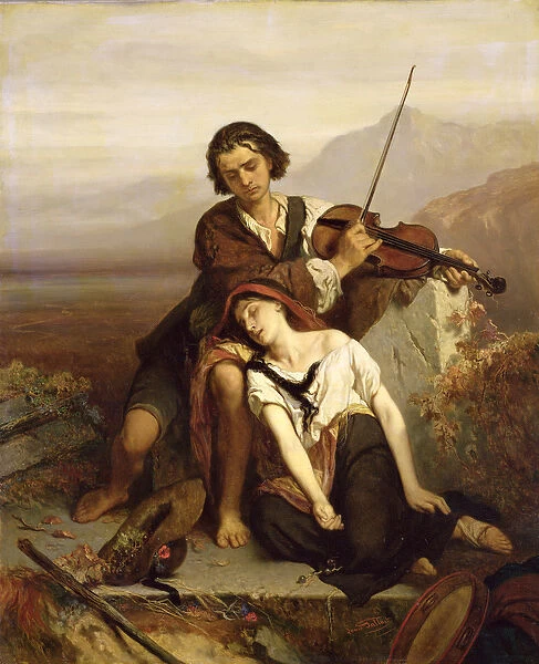 Comfort in Grief, c. 1852 (oil on panel)