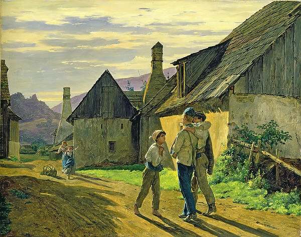 Coming home from the war, 1859 (oil on panel)