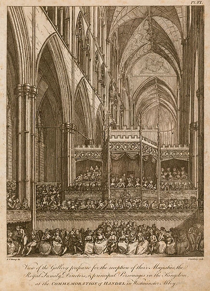 Commemoration of Handel, Westminster Abbey, London (engraving)