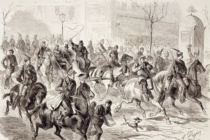 Framed Print : Commune delegate being escorted through streets of Paris, 1871, France