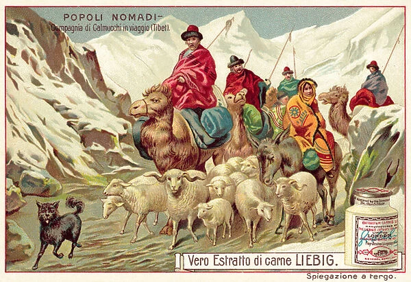 Company of Kalmyks travelling in Tibet (chromolitho)