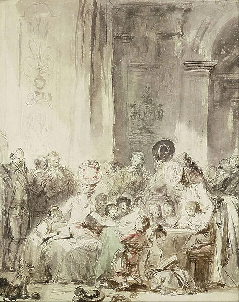 The Competition, 1780-85 (coloured brush drawing over black chalk)