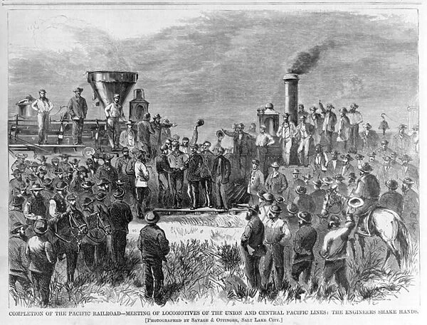Completion of the Pacific Railroad - Meeting of Locomotives of the Union