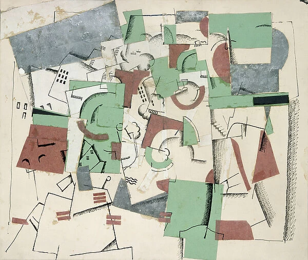 Composition, c. 1920 (collage & w  /  c on paper)