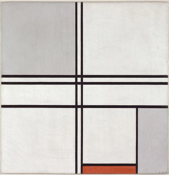 Composition (No. 1) Gray-Red, 1935 (oil on canvas)