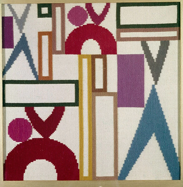 Composition a triangles, rectangles and anneaux parties, 1916 (wool)