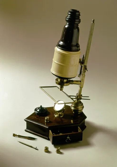 Framed Print : Compound Microscope, Marshall Type, c.1725 (mixed media)