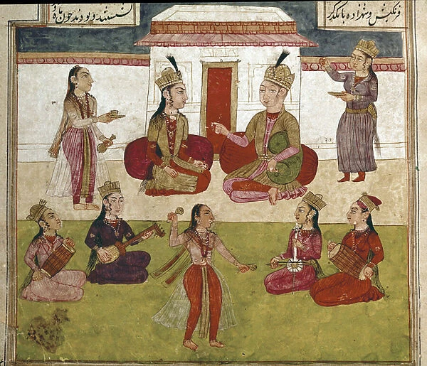 Concert and entertainment in a harem. (miniature)