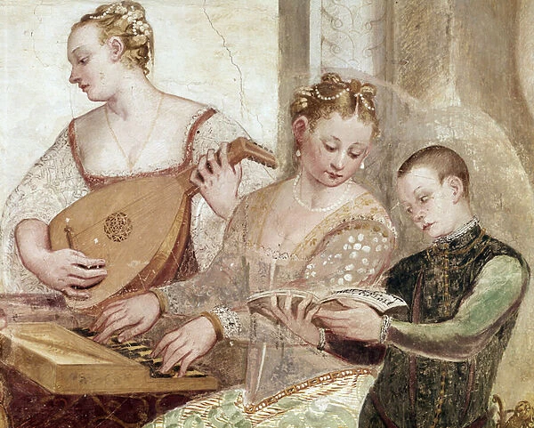 The Concert, detail (Fresco, 16th century)