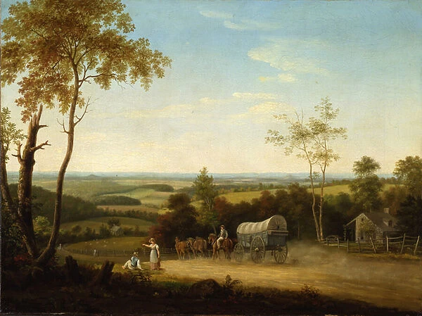 Conestoga Wagon on the Pennsylvania Turnpike, 1816 (oil on canvas)