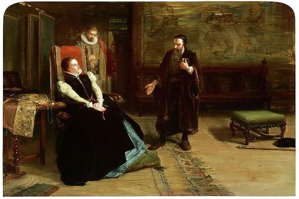 The conference between Mary, Queen of Scots and John Knox at Holyrood Palace, 1561, 1875 (oil on canvas)