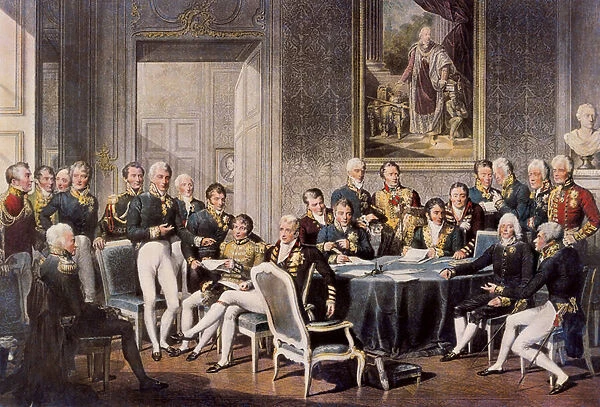 Congress of Vienna 1814 (colour engraving)