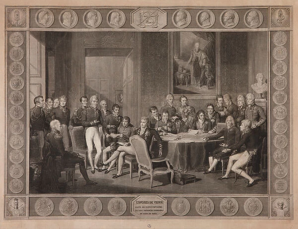 Congress of Vienna, plenipotentiary session, 1819 (engraving)