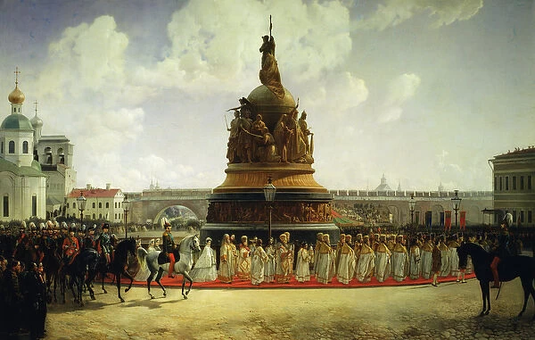 The Consecrating of the Monument to the Millennium of Russia in Novgorod in 1862
