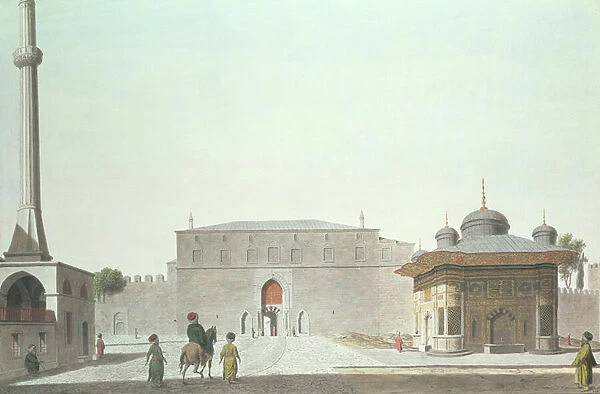 Constantinople: Haghia Sophia Square showing the fountain