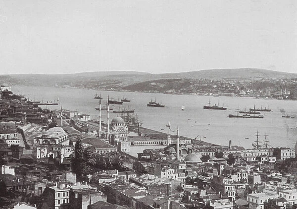 Constantinople: Top-Haneh and the Bosporus (b  /  w photo)