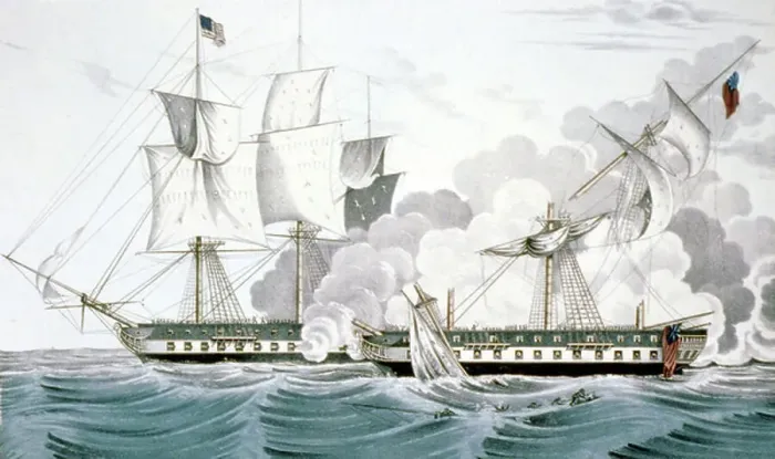 Framed Print : Constitution and Java, 1846