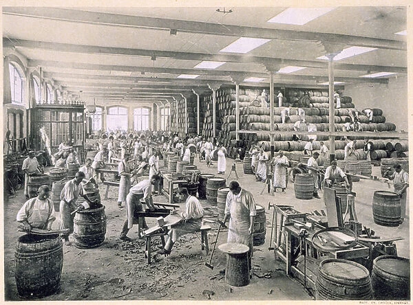 Constructing the barrels, from Le France Vinicole, pub. by Moet & Chandon, Epernay (photolitho)