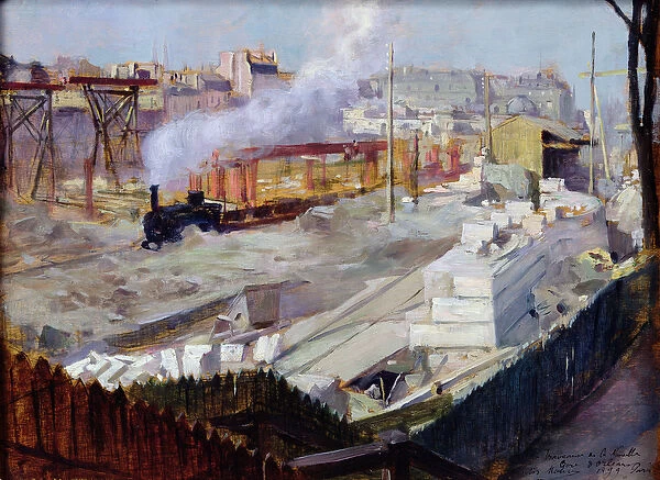 Construction of the new Orleans station, Quai d Orsay, 1899 (oil on canvas)