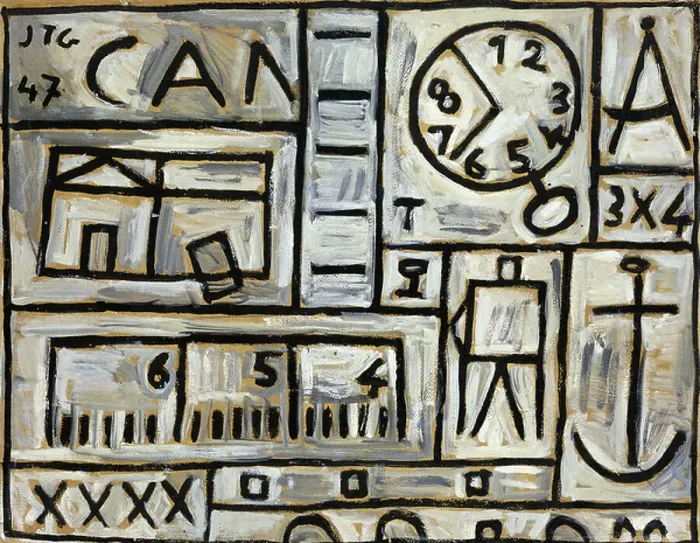 Framed Print : Constructive Art; Arte Constructivo, 1947 (oil on board)