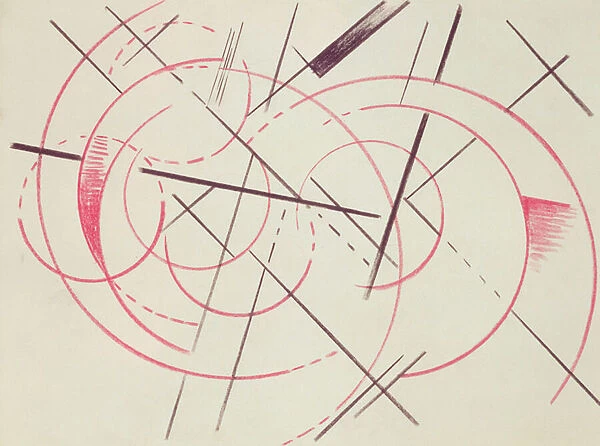 Constructivist Composition, 1922 (red and black crayon on paper)