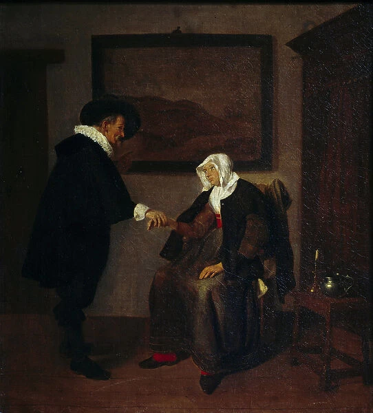 Consultation Painting by Quiringh Gerritsz Van Brekelenkam (ca. 1620-1668)