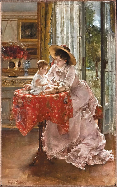 The Contented Mother, 1872 (oil on canvas)
