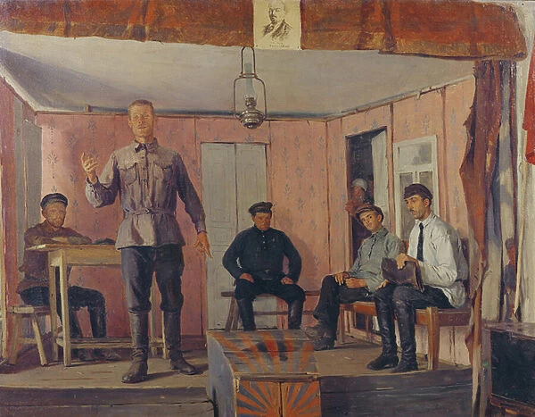 Convening of a Village Committee, 1924 (oil on canvas)