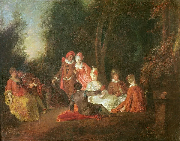 A Conversation in a Park (oil on canvas)