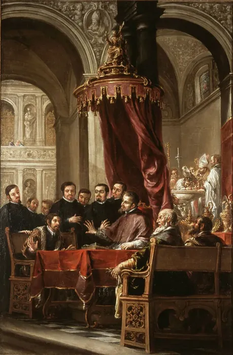 Framed Print : The Conversion and Baptism of St. Augustine by St. Ambrose, 1673 (oil on canvas)