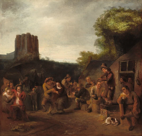 Conviviality Near the Inn, c. 1650 (oil on canvas)