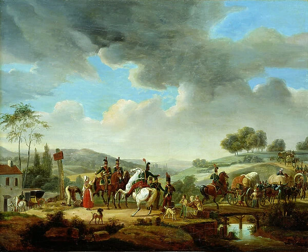Convoy Escorted by French Dragoons (oil on canvas)